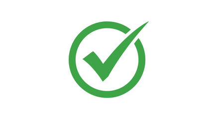 Poster - A green checkmark inside a green circle is isolated on white background, indicating approval and validation