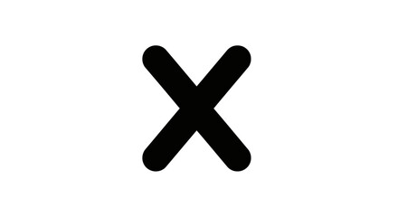 Poster - A bold black x mark, isolated on white background, signifies cancellation, deletion, or a negative choice