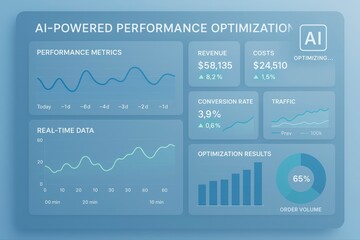 Poster - Ai powered performance optimization dashboard with charts and data
