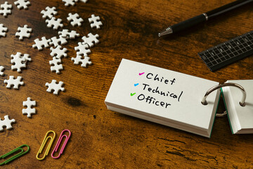 Poster - There is word card with the word Chief Technical Officer. It is as an eye-catching image.
