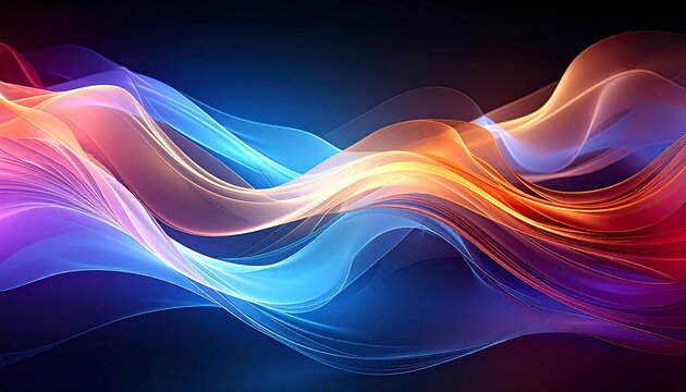 Abstract Flowing Light Waves with Colorful Gradient Background