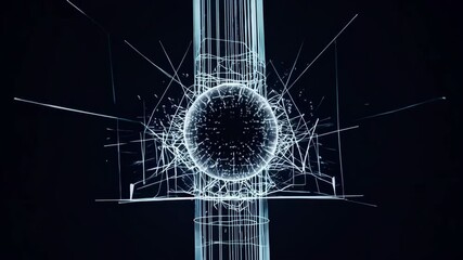 Poster - Businessman watching glowing data flowing from futuristic cylinder