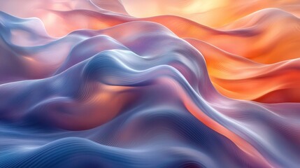 Fototapete - Abstract flowing fabric in vibrant colors