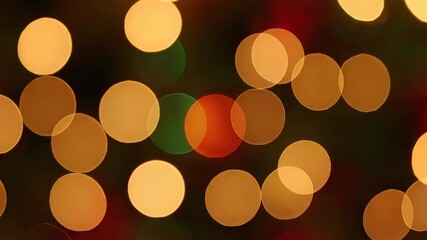 Poster - Warm color christmas bokeh lights background animation