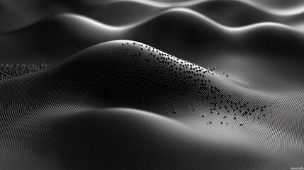 Fototapete - Abstract grayscale waves with textured details