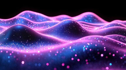 Fototapete - Abstract, glowing, textured waves