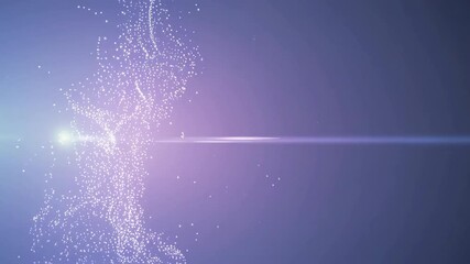 Fototapete - Abstract particles flowing from a light source