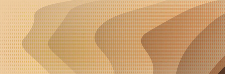 Poster - Abstract Warm Tone Curves with Halftone Pattern