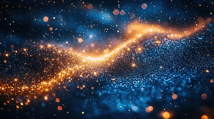 Fototapete - Abstract cosmic wave of sparkling particles