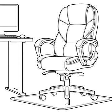 office chair with a computer