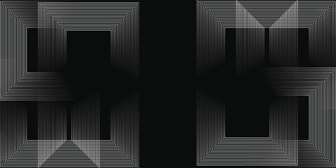 Poster - black wave lines on white background. Abstract wave element for design. Digital frequency track equalizer. Stylized line art background. Vector illustration. Wave with lines created using blend vector
