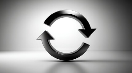 Poster - Black arrow symbol representing business cycle in circular motion indicating flow and direction in professional context