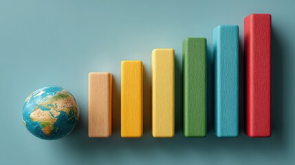 Poster - Globe surrounded by colorful books signifying the importance of climate policy compliance and knowledge sharing