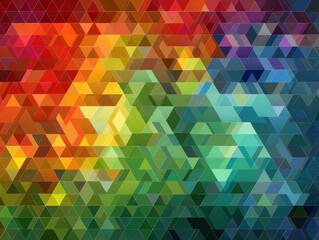 Aufkleber - Rainbow Gradient Triangle Geometric Pattern