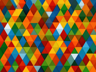 Poster - Vibrant Geometric Triangle Pattern: Abstract Colorful Mosaic Background