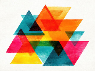 Poster - Abstract Colorful Triangles Illustration: Geometric Design Pattern