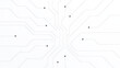 © aigiants - minimal white abstract circuit board layout with thin black lines and nodes forming symmetrical digital technology pattern for modern background