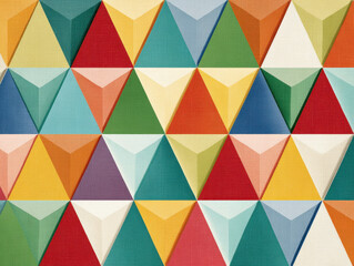 Poster - Colorful Geometric Triangle Pattern - Modern Abstract Background