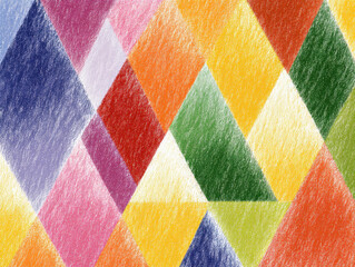 Poster - Playful Diamond Geometric Pattern with Pastel Texture