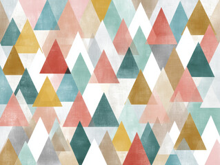 Poster - Geometric Triangle Pattern. Abstract Seamless Vector Background in Pastel Tones.