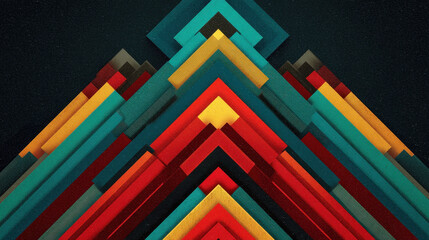 Poster - Abstract Geometric Arrow Pattern - Modern Design with Depth