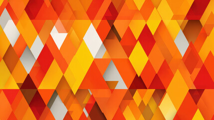 Poster - Orange and Yellow Geometric Diamond Pattern - Abstract Background