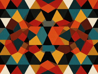 Poster - Kaleidoscopic Triangle Pattern: Abstract Geometric Design Texture