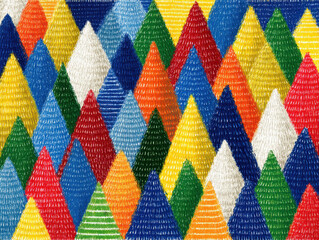Poster - Bright Geometric Triangles: Abstract Colorful Pattern Background