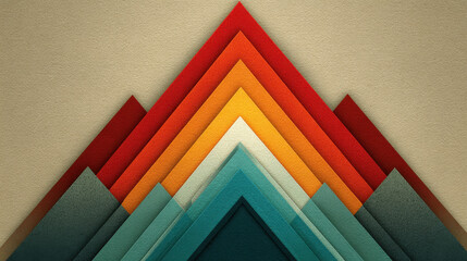 Poster - Abstract Triangle Mountain Range - Colorful Geometric Design