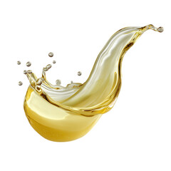 Poster - Golden oil splash isolated on transparent background
