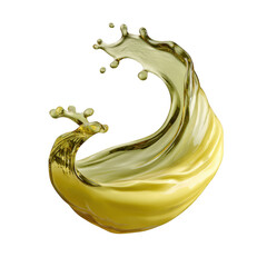 Poster - Golden oil splash isolated on transparent background