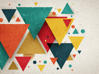 Poster - Colorful Geometric Triangles Grunge Background