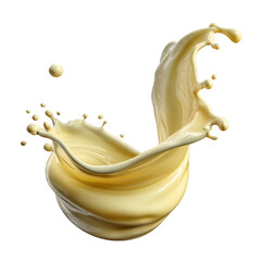 Poster - White milk splash isolated on transparent background