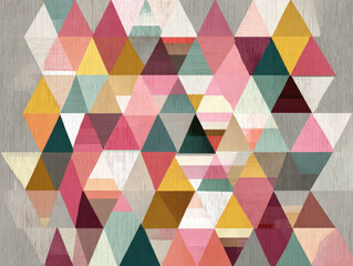 Poster - Pastel Geometric Triangle Pattern, Modern Abstract Background