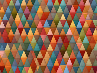 Poster - Colorful Triangle Pattern with Textile Texture Background
