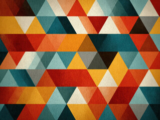 Poster - Abstract Geometric Triangle Pattern in Retro Colors
