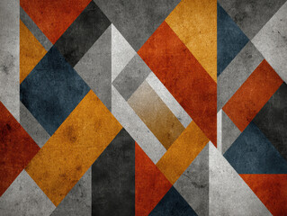 Poster - Abstract Geometric Pattern with Diagonal Lines and Grunge Texture