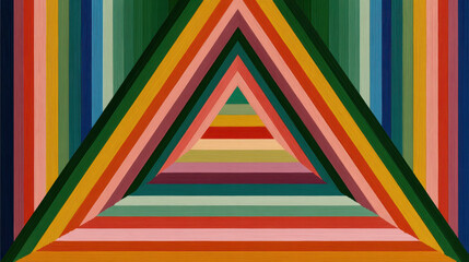Poster - Vibrant Colorful Triangle Tunnel Abstract Art Design Background