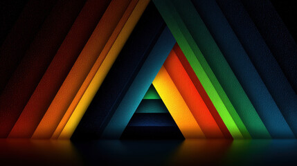 Poster - Abstract Dark Colorful Triangle Prism Reflected in Water