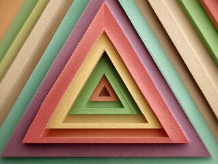 Aufkleber - Pastel Layered Triangle Tunnel - Minimalist Abstract Design
