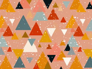Poster - Retro Triangle Pattern Background. Abstract Geometric Seamless Vector Design.