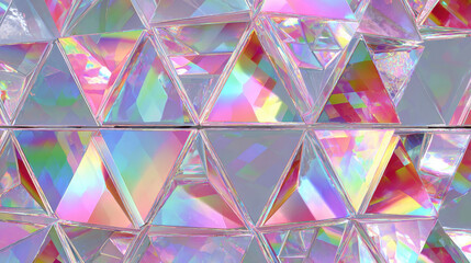 Poster - Iridescent Triangle Prism Pattern Abstract Background Texture