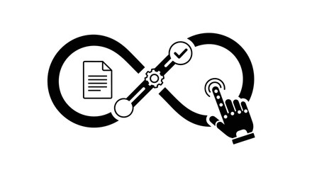 DevOps Infinity Loop Automation Icon on White.