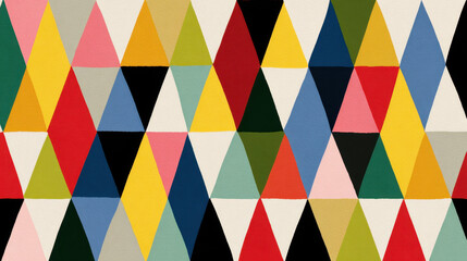 Poster - Modern Geometric Diamond Pattern: Vibrant Color Abstract Design