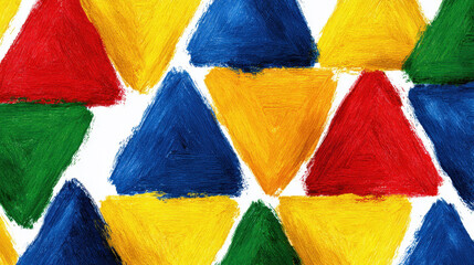 Poster - Colorful Painted Triangles: Abstract Art, Vibrant Background Texture, Pattern