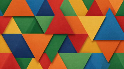 Poster - Colorful Geometric Triangle Pattern, Abstract Background Design
