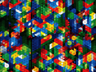 Poster - Abstract Geometric Triangle Pixel Art Background