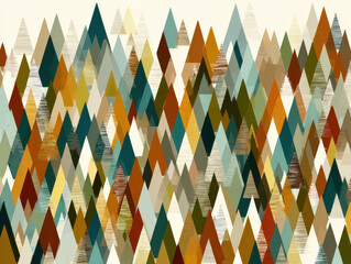 Poster - Geometric Diamond Landscape: Abstract Background with Earthy Tones