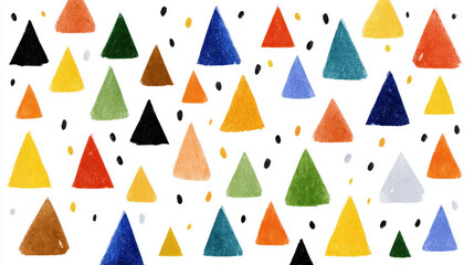 Poster - Colorful Triangle Pattern - Hand Drawn Artistic Background Texture