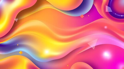 Poster - Colorful fluid gradient background with flowing shapes and light effects